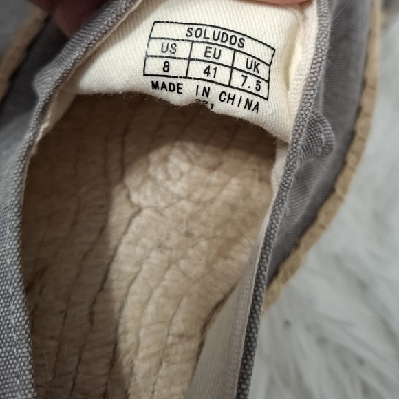 Soludos Men’s Espadrilles Sandal Gray Summer Platform Slip On Size 8 - Picture 11 of 12